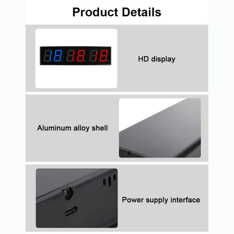 KYX--0040 4 inch 6-digit LED Sports Fitness Multi-function Timer, Plug:UK Plug - Black