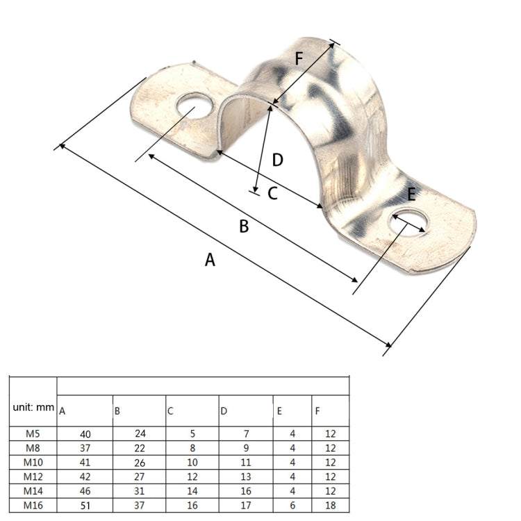36 in 1 Stainless Steel Hole Tube Clips U-tube Clamp Connecting Ring Hose Clamp