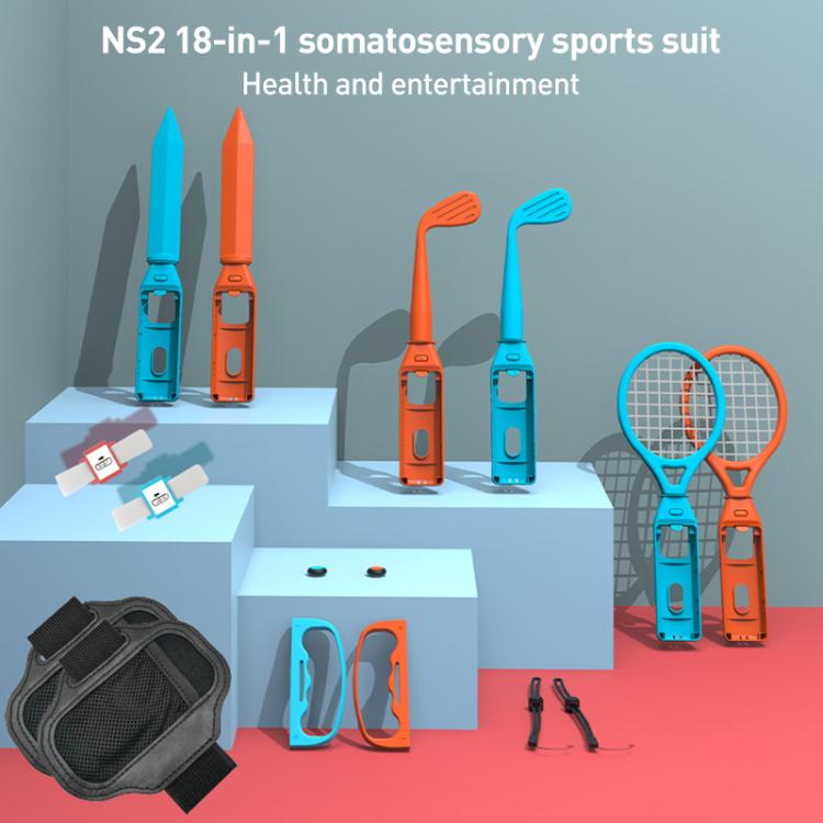 For Nintendo Switch 2 iPlay HBS-522 18 in 1 Motion Sensor Game Set - Blue Orange