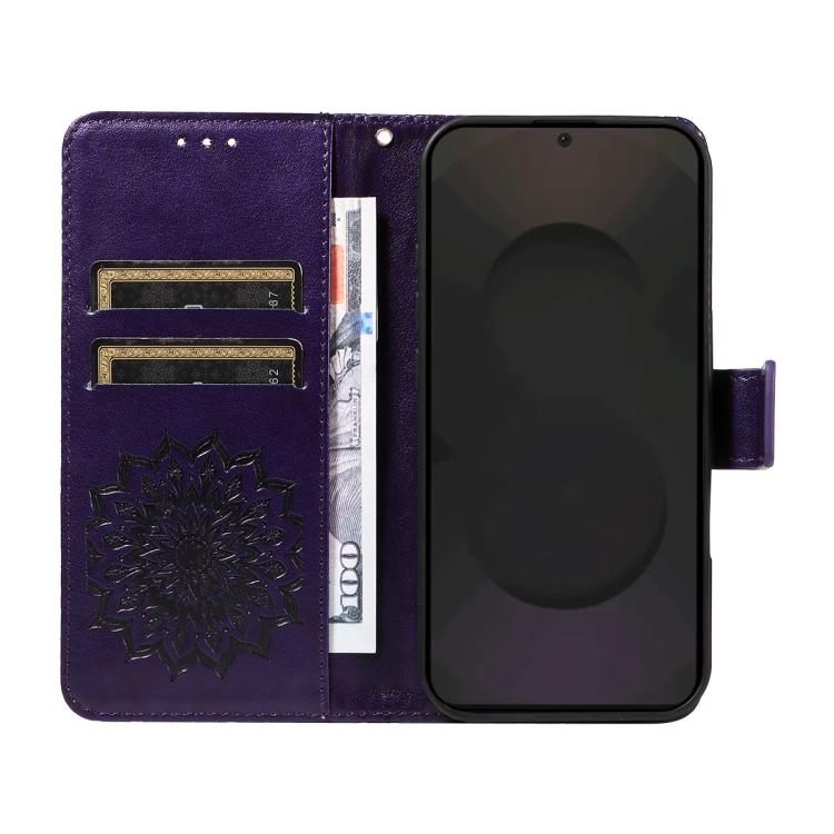 For Galaxy S25 FE 5G Embossed Sunflower Pattern Flip Leather Phone Case
