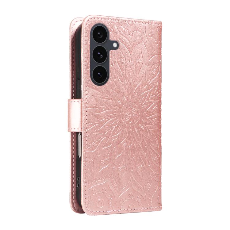 For Galaxy S25 FE 5G Embossed Sunflower Pattern Flip Leather Phone Case