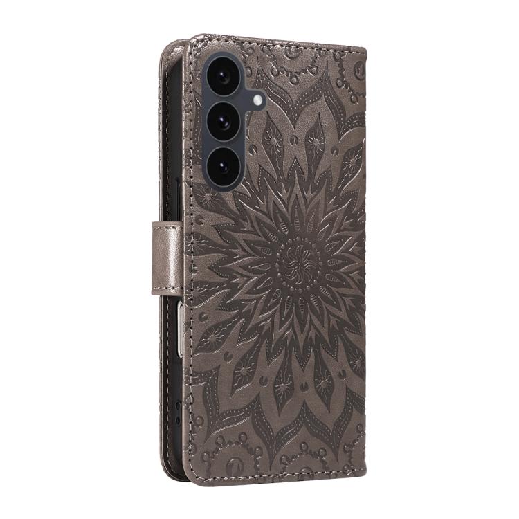 For Galaxy S25 FE 5G Embossed Sunflower Pattern Flip Leather Phone Case