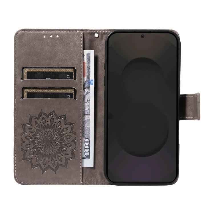 For Galaxy S25 FE 5G Embossed Sunflower Pattern Flip Leather Phone Case