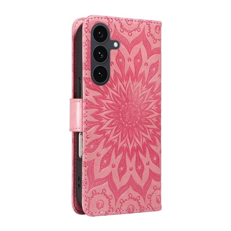 For Galaxy S25 FE 5G Embossed Sunflower Pattern Flip Leather Phone Case