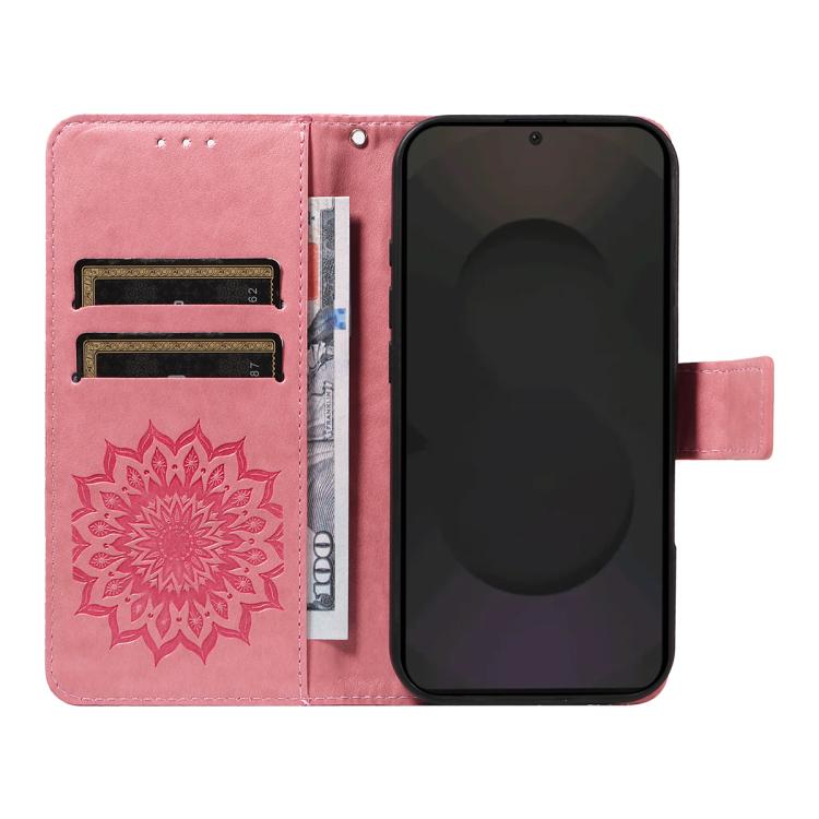 For Galaxy S25 FE 5G Embossed Sunflower Pattern Flip Leather Phone Case