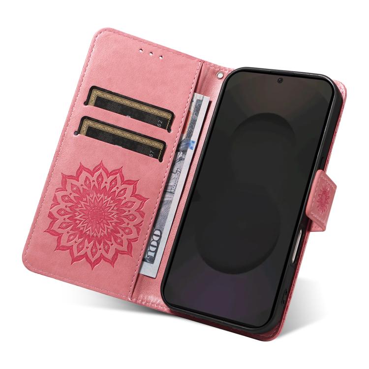 For Galaxy S25 FE 5G Embossed Sunflower Pattern Flip Leather Phone Case