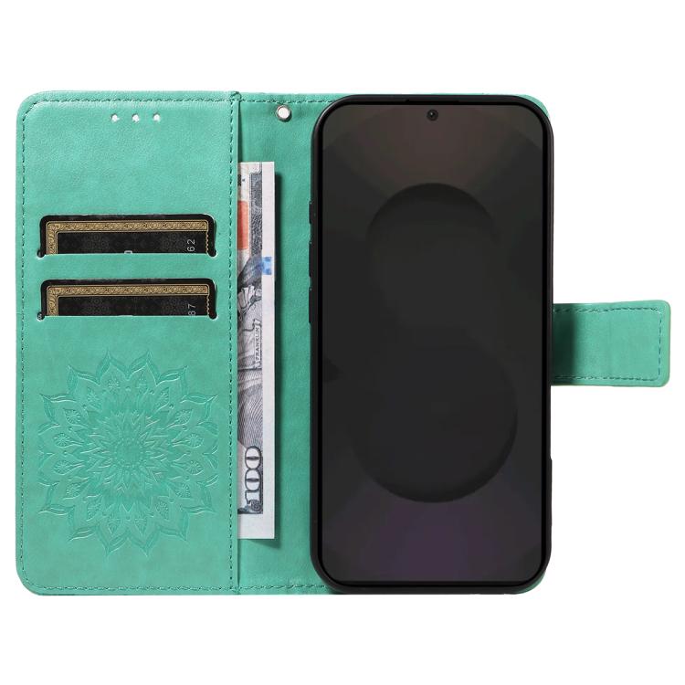 For Galaxy S25 FE 5G Embossed Sunflower Pattern Flip Leather Phone Case