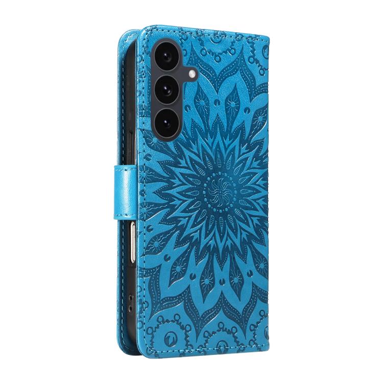 For Galaxy S25 FE 5G Embossed Sunflower Pattern Flip Leather Phone Case