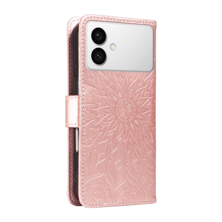 For Galaxy S26 Edge 5G Embossed Sunflower Pattern Flip Leather Phone Case