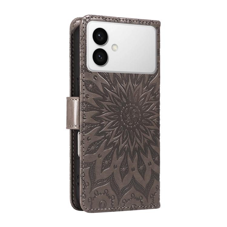 For Galaxy S26 Edge 5G Embossed Sunflower Pattern Flip Leather Phone Case
