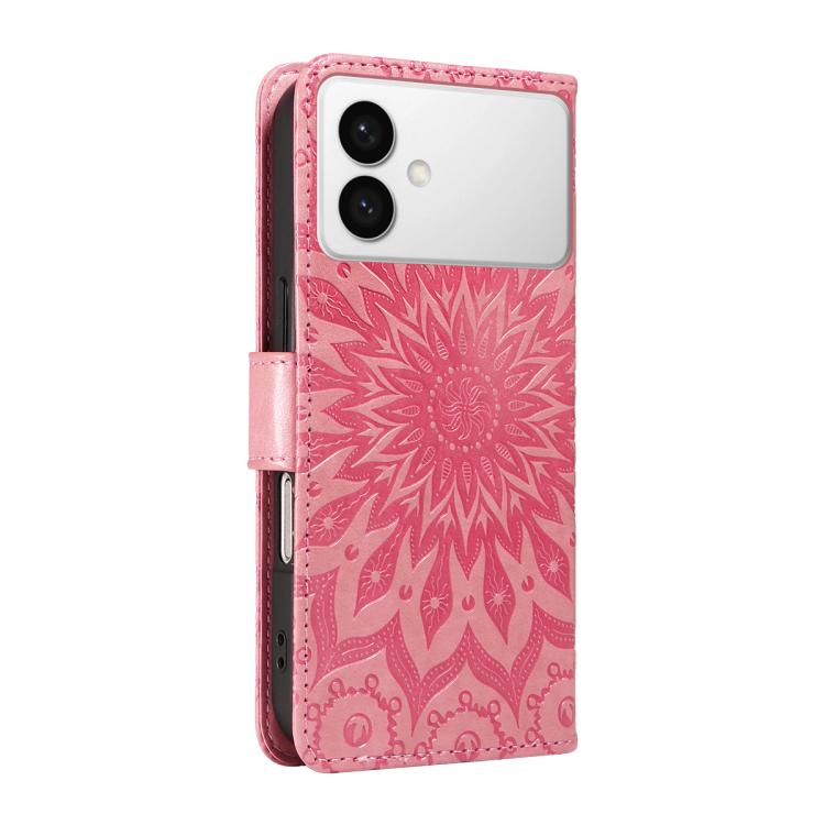 For Galaxy S26 Edge 5G Embossed Sunflower Pattern Flip Leather Phone Case
