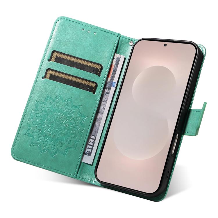 For Galaxy S26 Edge 5G Embossed Sunflower Pattern Flip Leather Phone Case