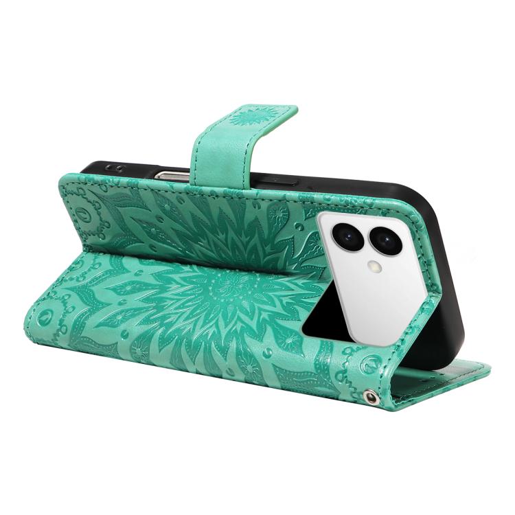 For Galaxy S26 Edge 5G Embossed Sunflower Pattern Flip Leather Phone Case