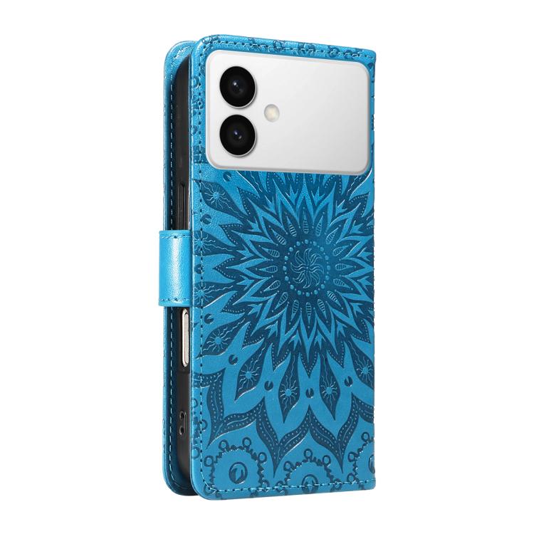 For Galaxy S26 Edge 5G Embossed Sunflower Pattern Flip Leather Phone Case