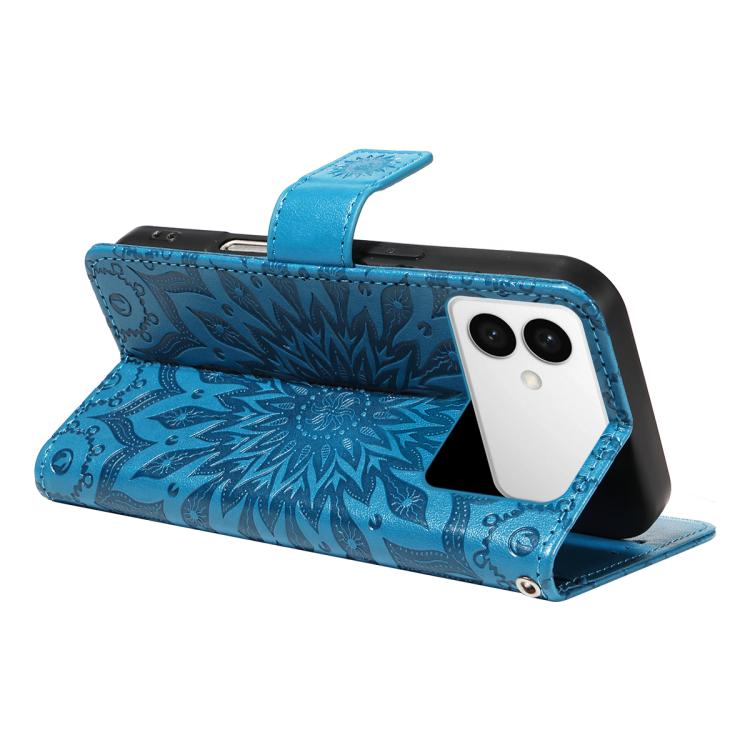 For Galaxy S26 Edge 5G Embossed Sunflower Pattern Flip Leather Phone Case