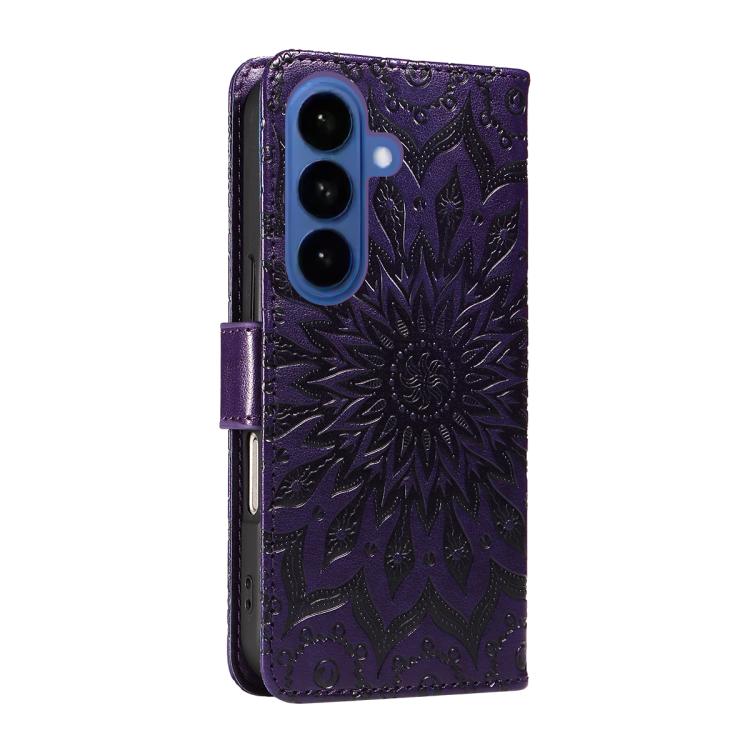 For Galaxy S26 5G Embossed Sunflower Pattern Flip Leather Phone Case