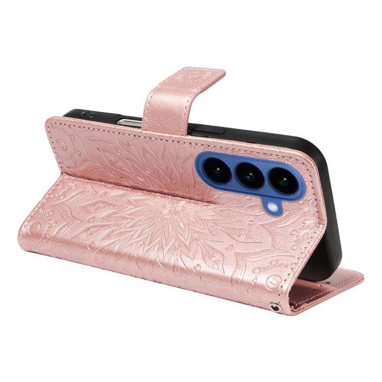 For Galaxy S26 5G Embossed Sunflower Pattern Flip Leather Phone Case