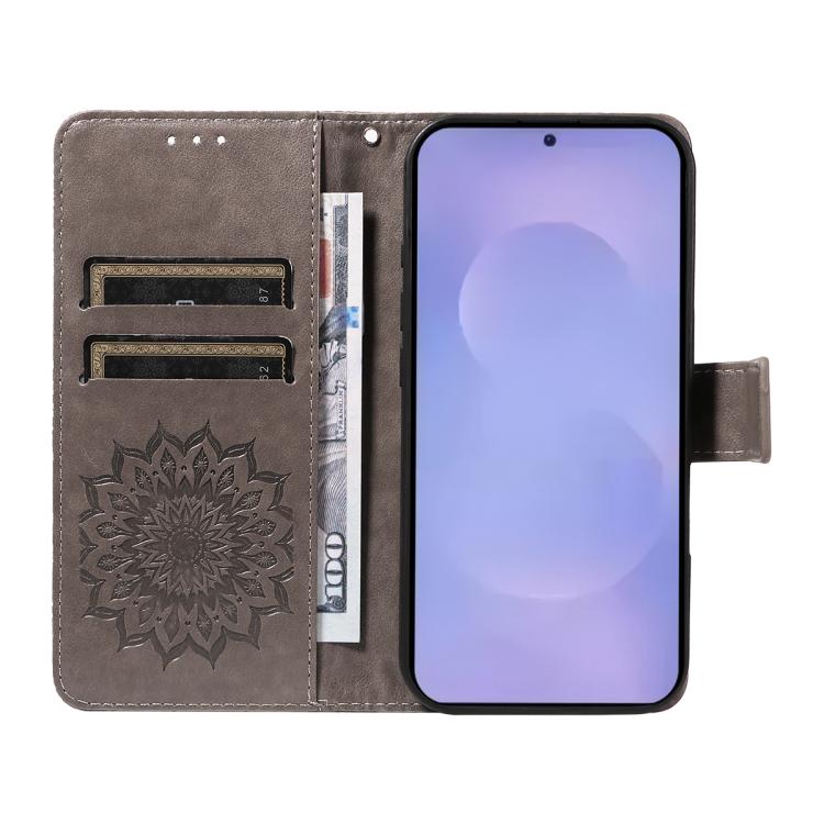 For Galaxy S26 5G Embossed Sunflower Pattern Flip Leather Phone Case