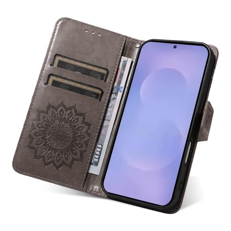 For Galaxy S26 5G Embossed Sunflower Pattern Flip Leather Phone Case