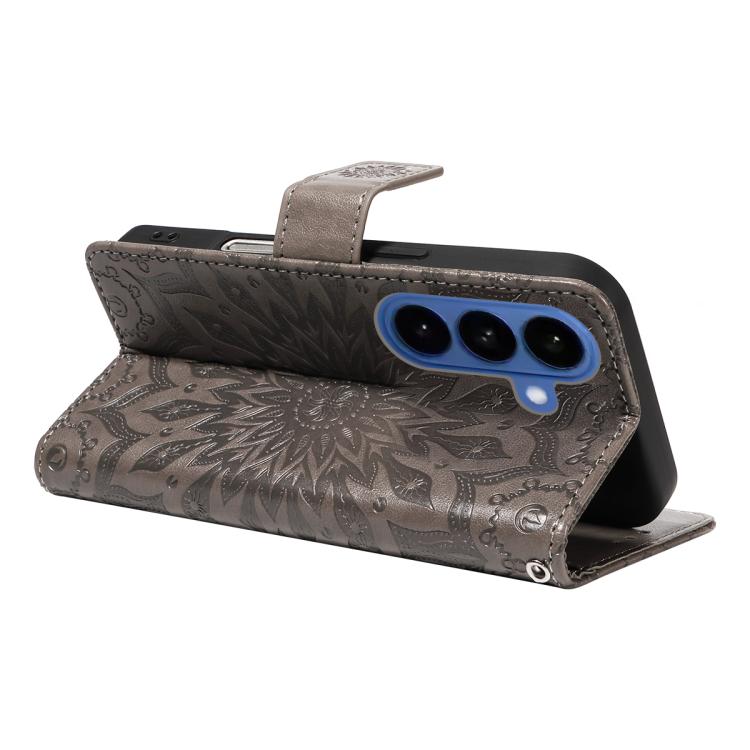 For Galaxy S26 5G Embossed Sunflower Pattern Flip Leather Phone Case
