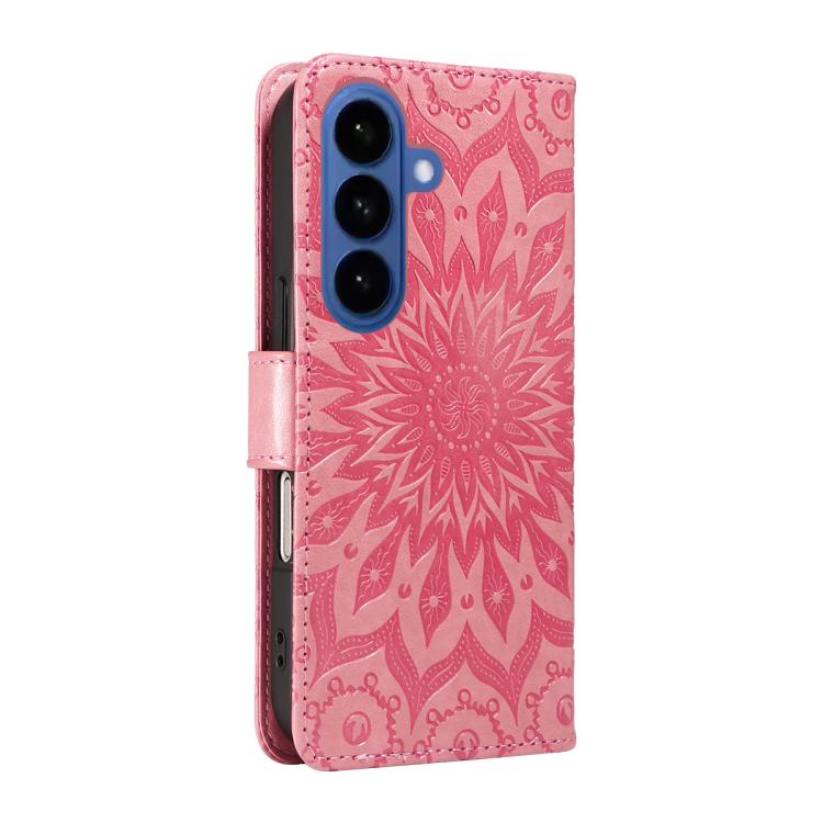 For Galaxy S26 5G Embossed Sunflower Pattern Flip Leather Phone Case