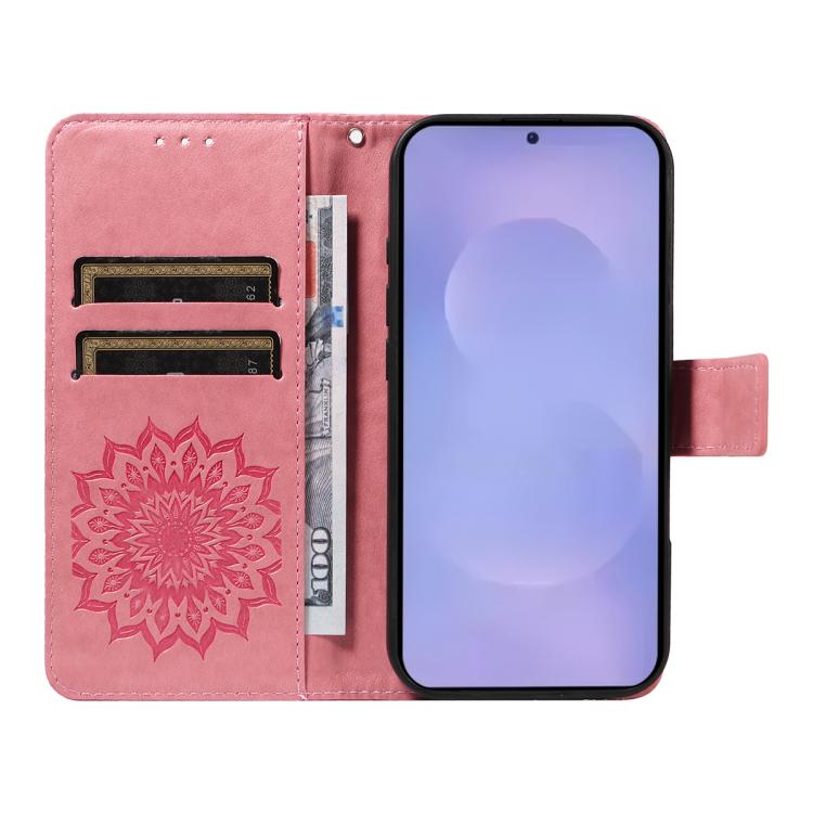 For Galaxy S26 5G Embossed Sunflower Pattern Flip Leather Phone Case