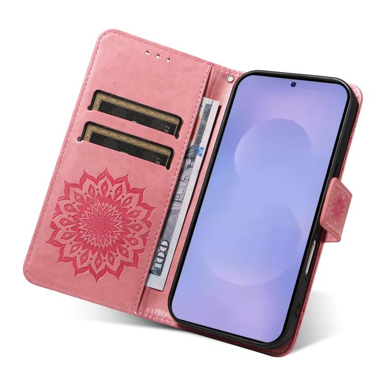 For Galaxy S26 5G Embossed Sunflower Pattern Flip Leather Phone Case