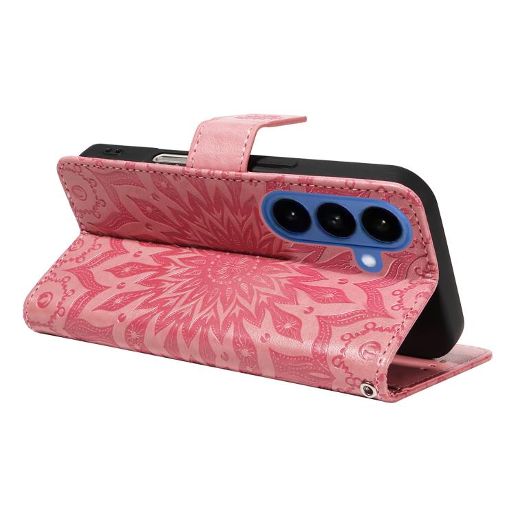 For Galaxy S26 5G Embossed Sunflower Pattern Flip Leather Phone Case