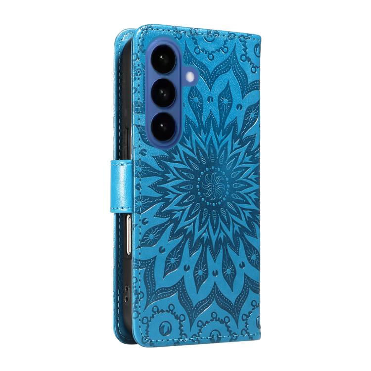 For Galaxy S26 5G Embossed Sunflower Pattern Flip Leather Phone Case