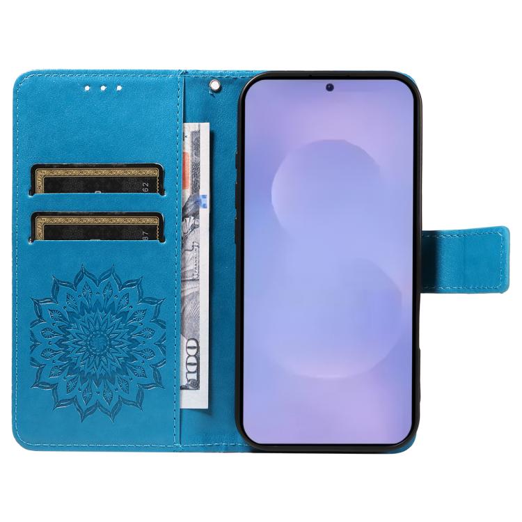 For Galaxy S26 5G Embossed Sunflower Pattern Flip Leather Phone Case