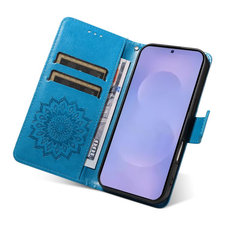 For Galaxy S26 5G Embossed Sunflower Pattern Flip Leather Phone Case