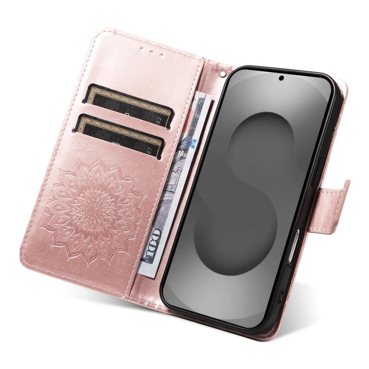 For Galaxy S26 Ultra 5G Embossed Sunflower Pattern Flip Leather Phone Case