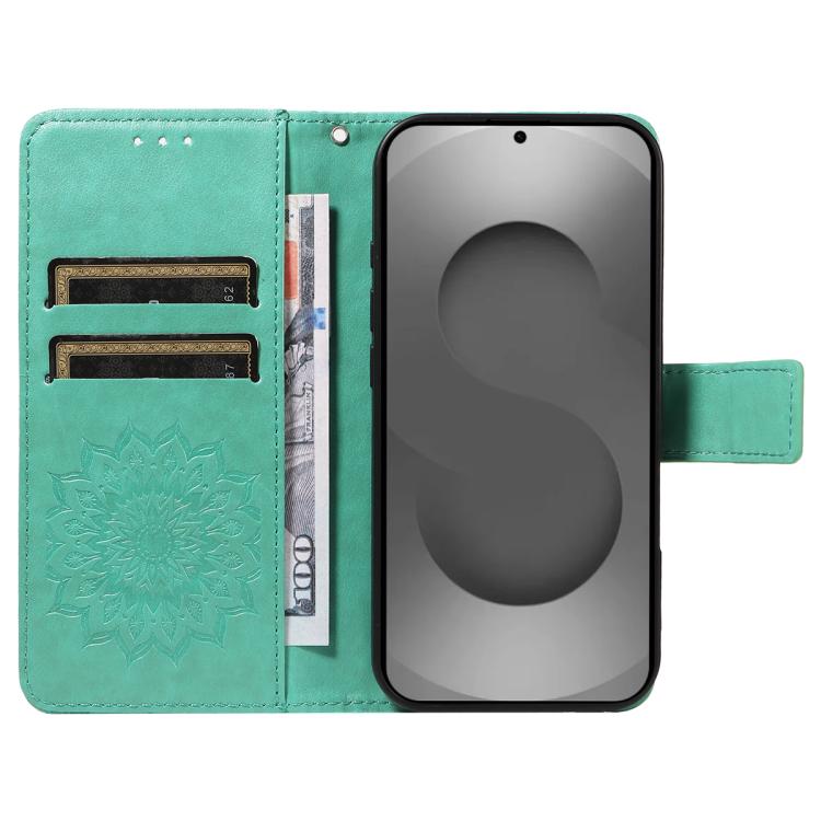 For Galaxy S26 Ultra 5G Embossed Sunflower Pattern Flip Leather Phone Case