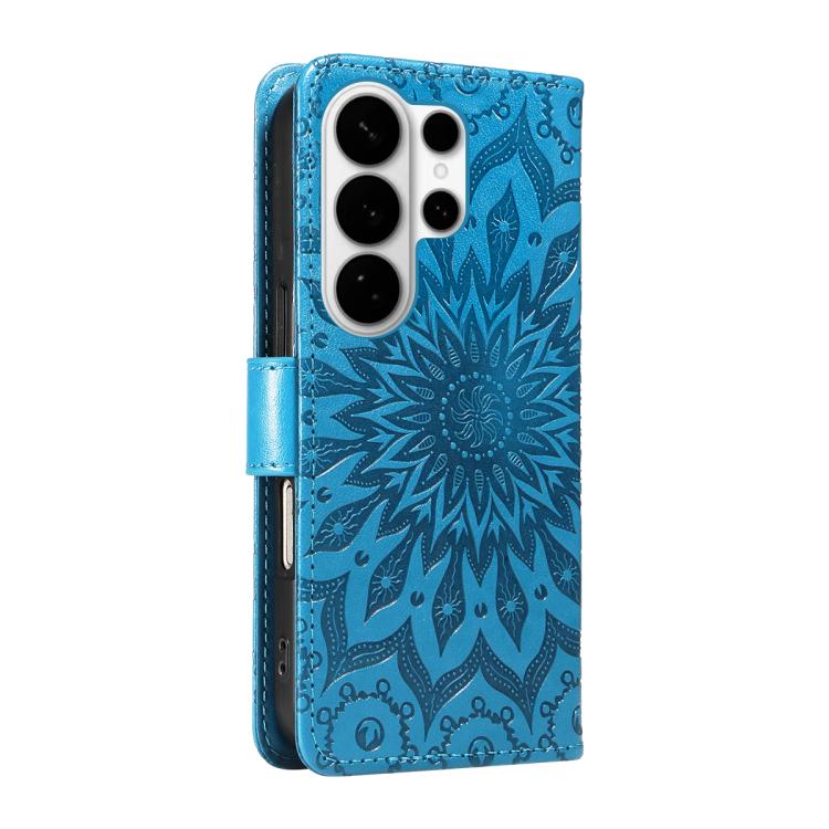 For Galaxy S26 Ultra 5G Embossed Sunflower Pattern Flip Leather Phone Case