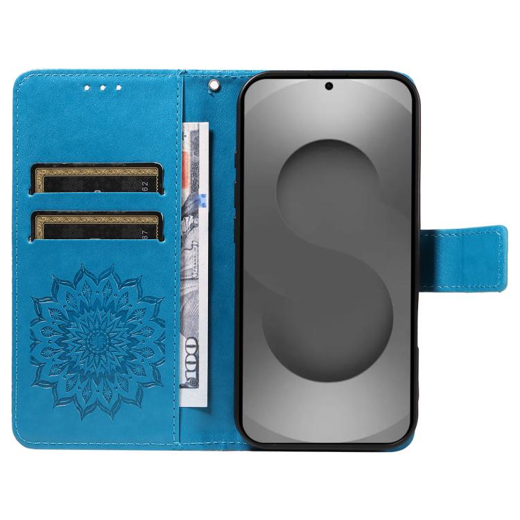 For Galaxy S26 Ultra 5G Embossed Sunflower Pattern Flip Leather Phone Case