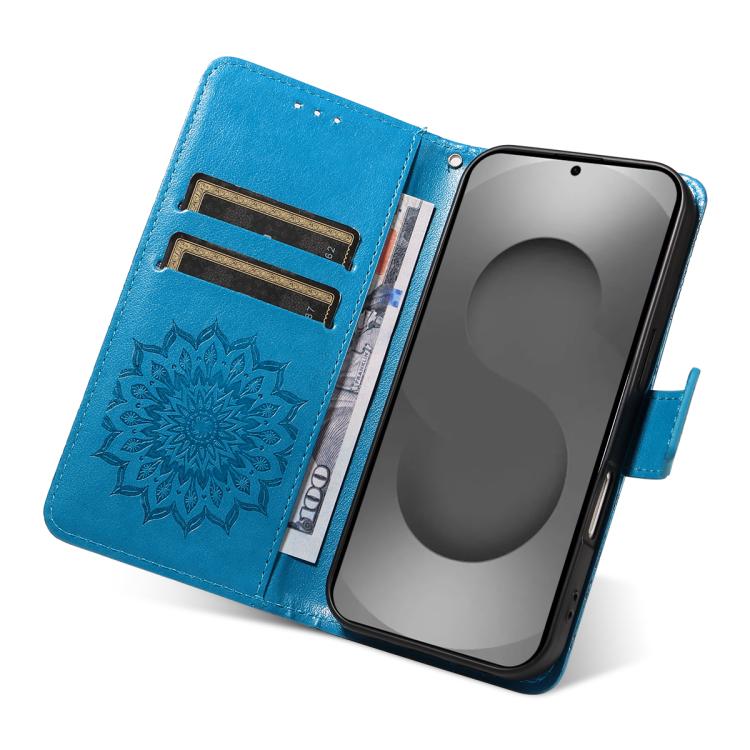 For Galaxy S26 Ultra 5G Embossed Sunflower Pattern Flip Leather Phone Case