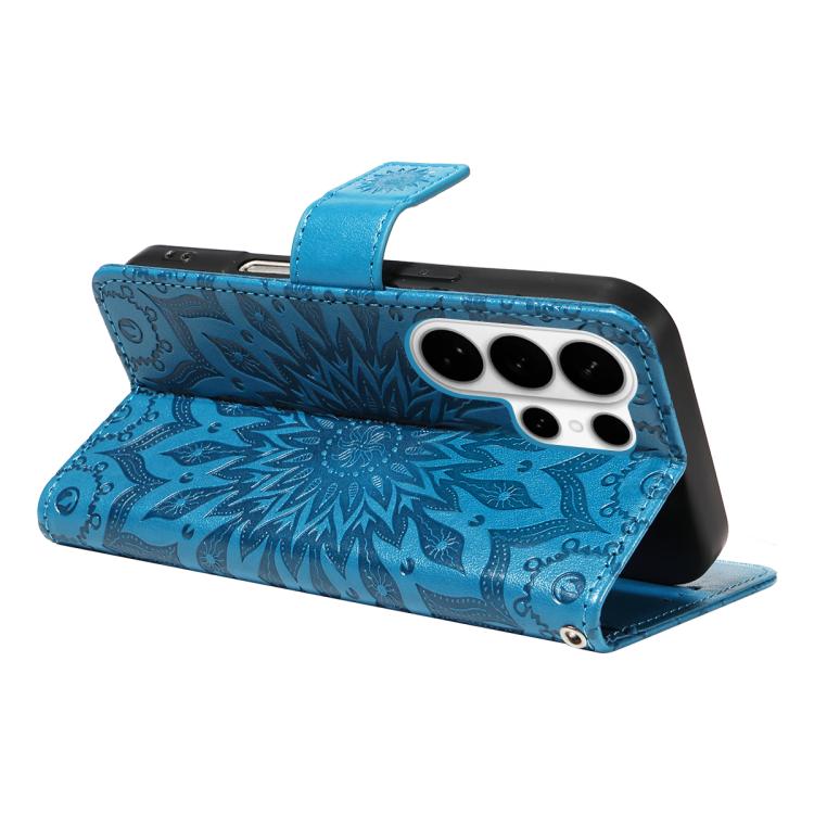 For Galaxy S26 Ultra 5G Embossed Sunflower Pattern Flip Leather Phone Case