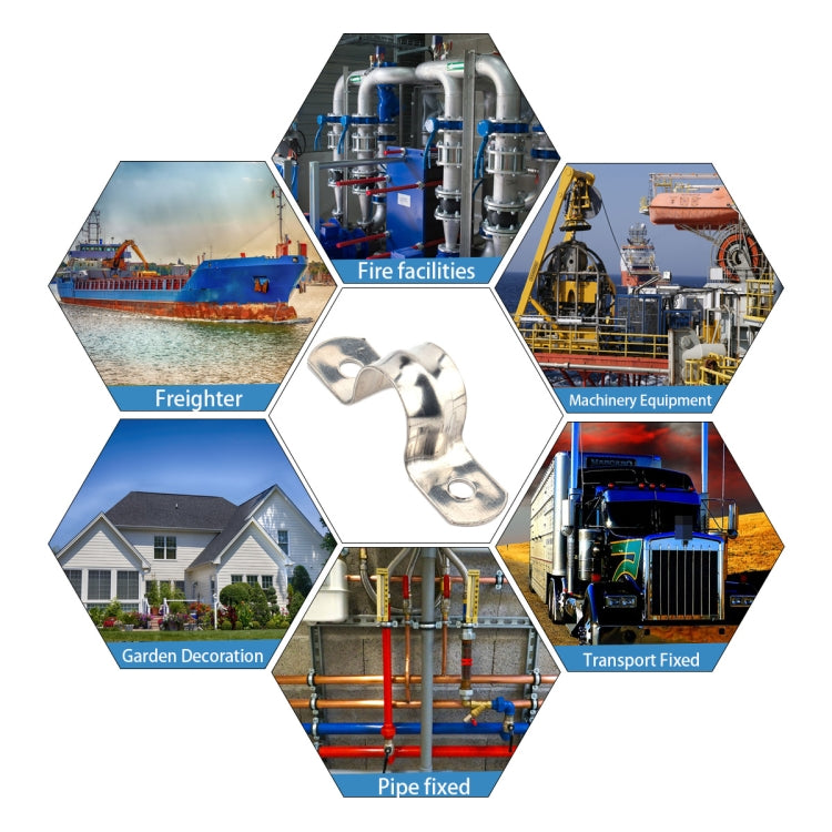 50 in 1 Stainless Steel Hole Tube Clips U-tube Clamp Connecting Ring Hose Clamp