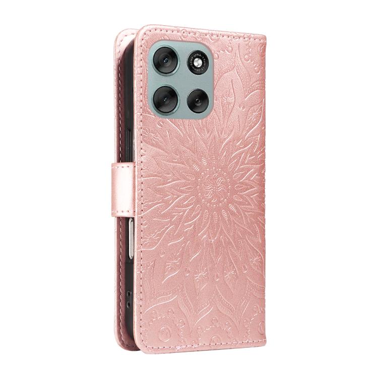 For Motorola Moto G56 5G Embossed Sunflower Pattern Flip Leather Phone Case