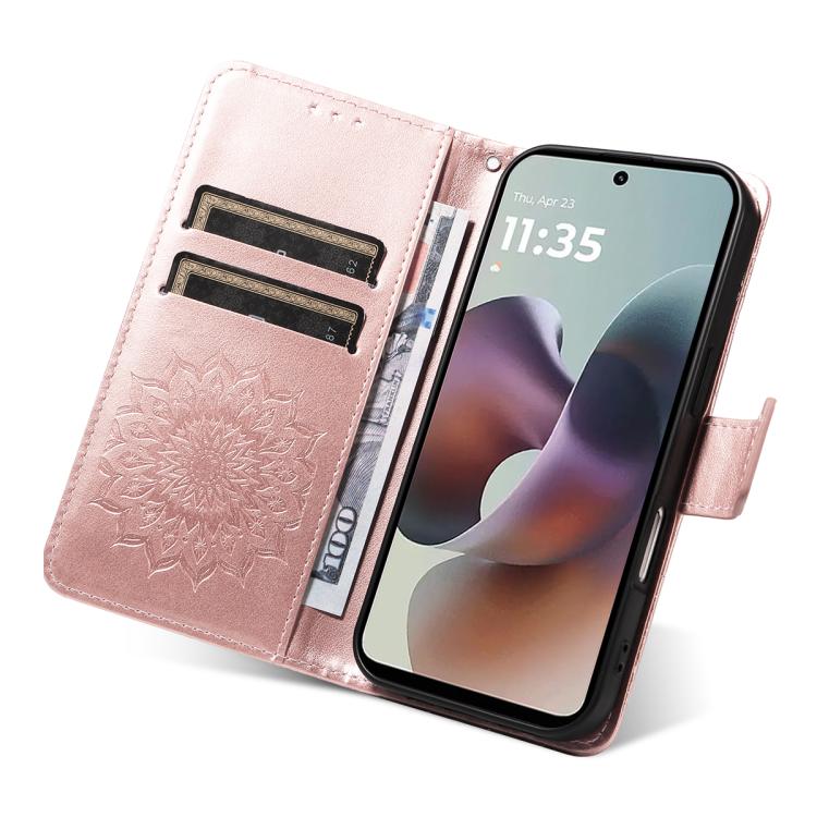 For Motorola Moto G56 5G Embossed Sunflower Pattern Flip Leather Phone Case