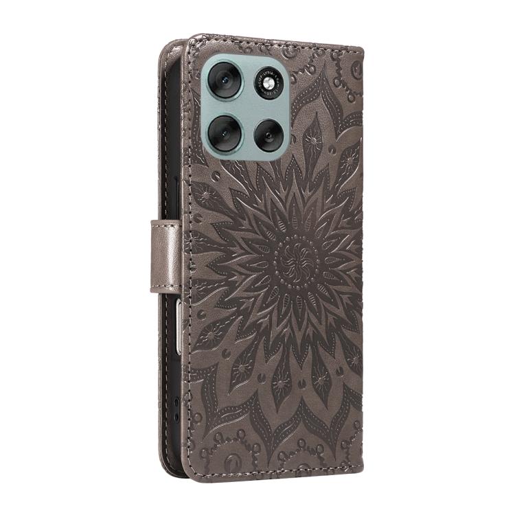 For Motorola Moto G56 5G Embossed Sunflower Pattern Flip Leather Phone Case