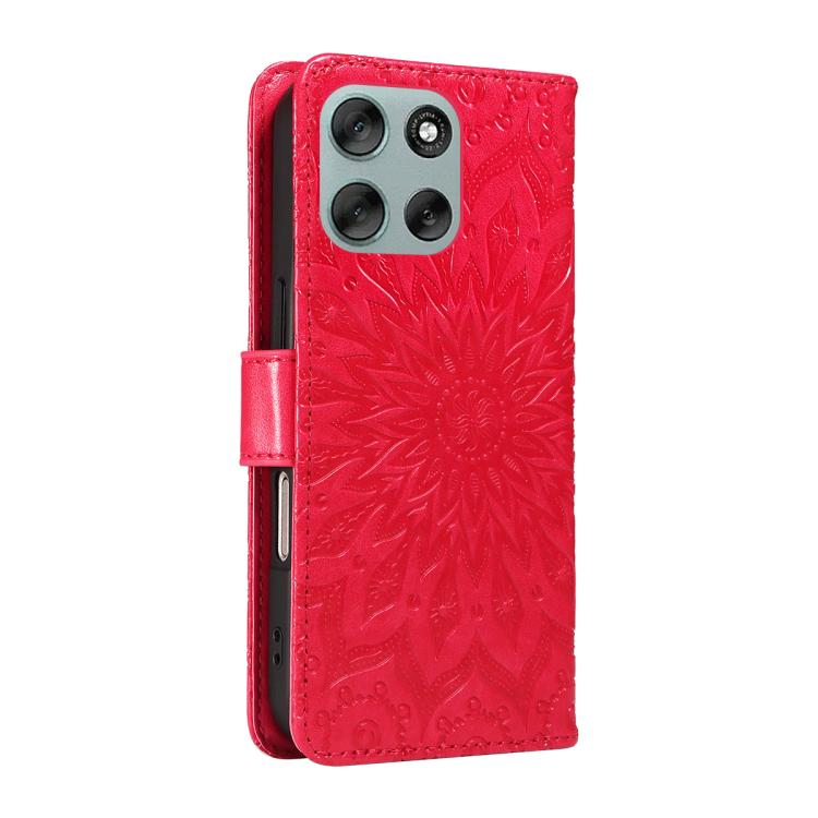 For Motorola Moto G56 5G Embossed Sunflower Pattern Flip Leather Phone Case