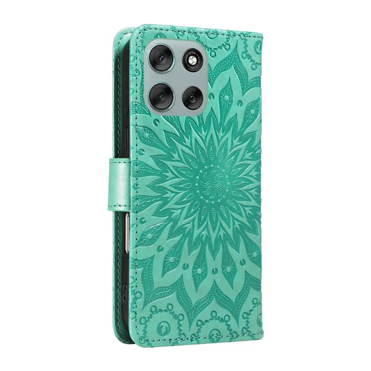 For Motorola Moto G56 5G Embossed Sunflower Pattern Flip Leather Phone Case