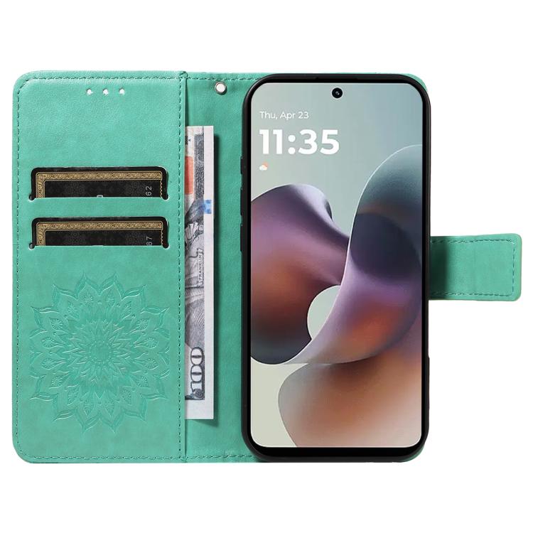 For Motorola Moto G56 5G Embossed Sunflower Pattern Flip Leather Phone Case