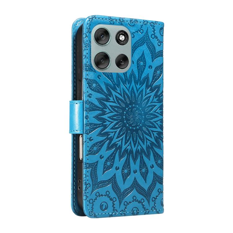 For Motorola Moto G56 5G Embossed Sunflower Pattern Flip Leather Phone Case