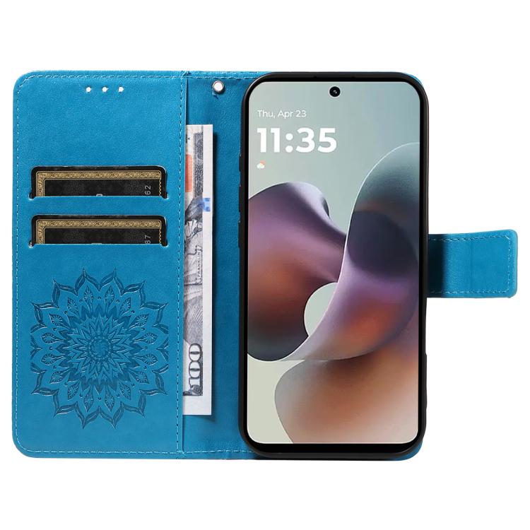 For Motorola Moto G56 5G Embossed Sunflower Pattern Flip Leather Phone Case