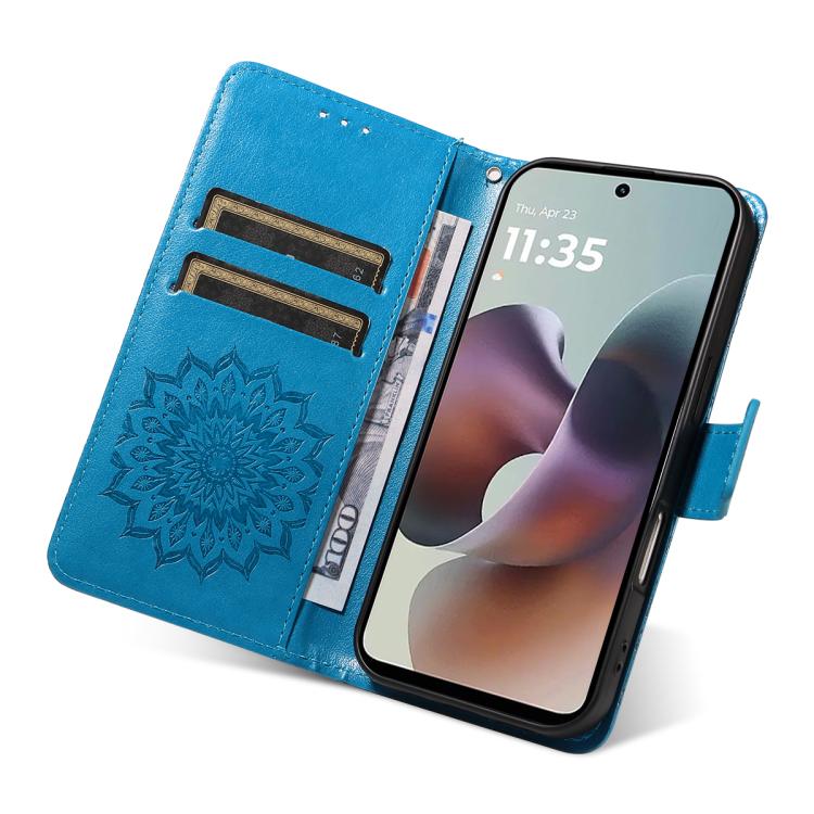 For Motorola Moto G56 5G Embossed Sunflower Pattern Flip Leather Phone Case