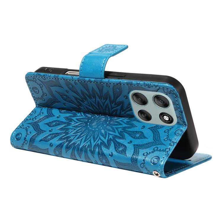 For Motorola Moto G56 5G Embossed Sunflower Pattern Flip Leather Phone Case