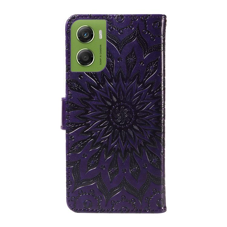 For Motorola Moto G06 4G Embossed Sunflower Pattern Flip Leather Phone Case