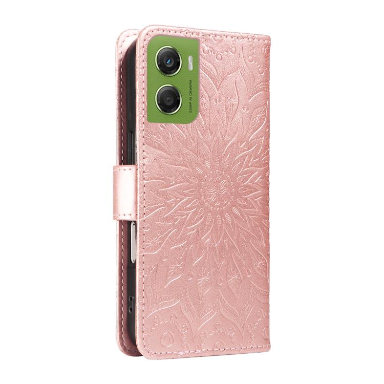 For Motorola Moto G06 4G Embossed Sunflower Pattern Flip Leather Phone Case